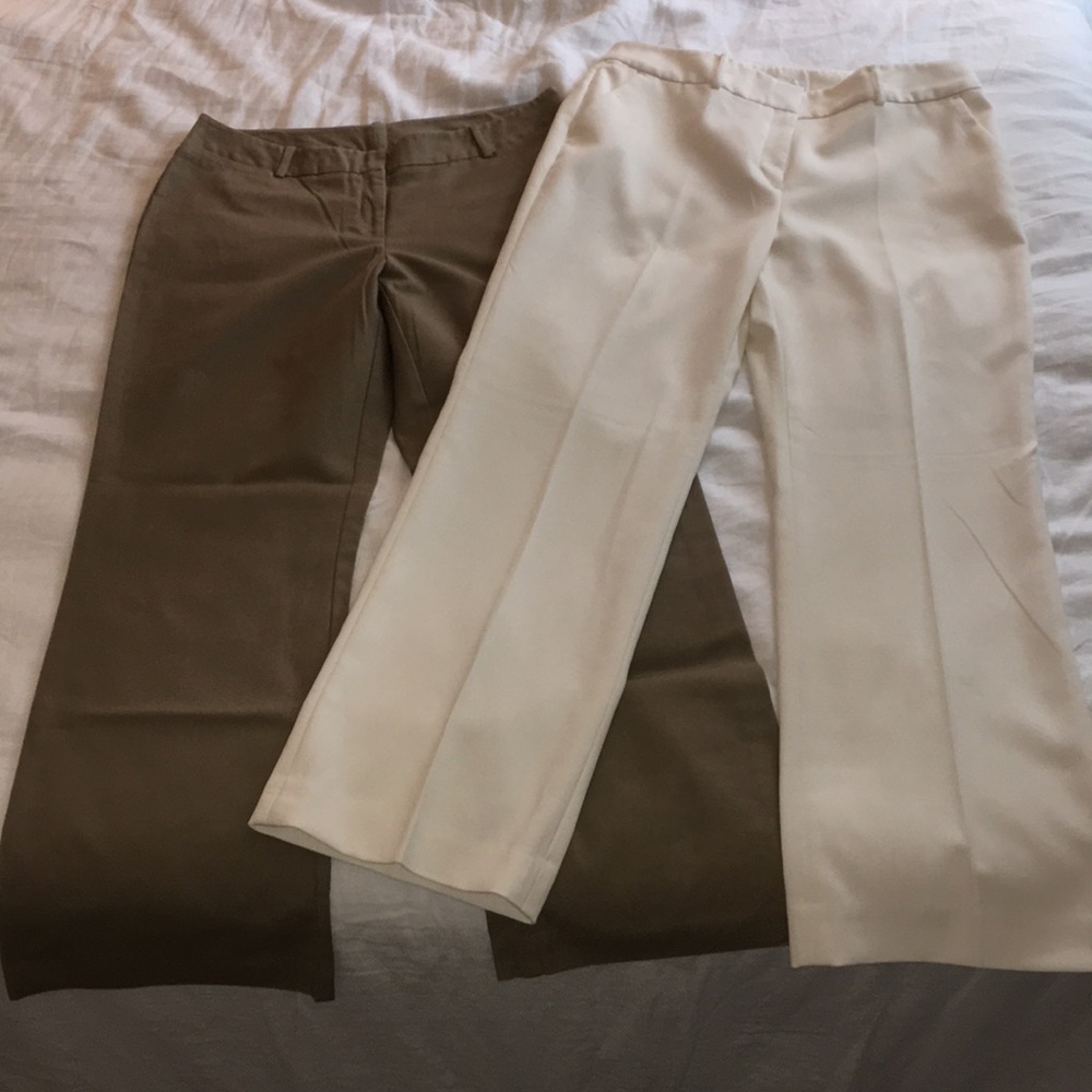 Women’s wide leg trousers khaki and cream size 14